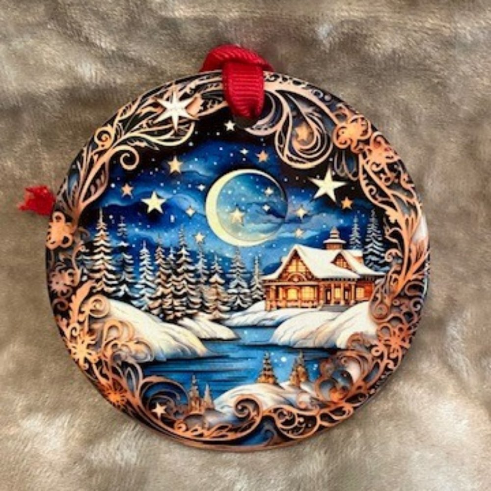 Ceramic Christmas Ornament - Celestial #1